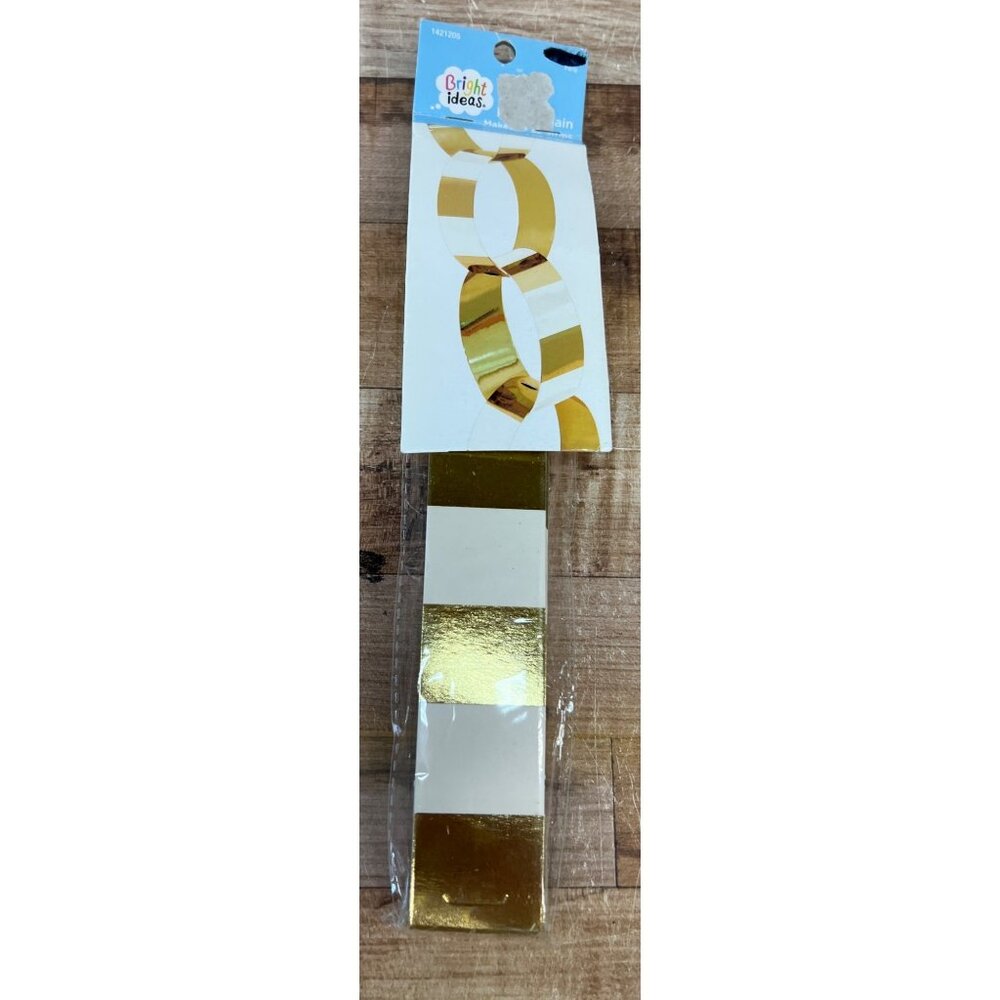Gold & White Paper Chain Kit Bright Ideas 144 Links DIY Craft Party Decoration